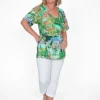 Orientique Abigail Organic Cotton Boho Blouse in Green Holiday- Organic Cotton Clothing
