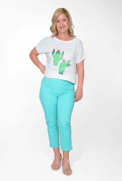 Orientique Angela Cotton 3/4 Capri Pants in-Women Cotton Pants | Womens Pants