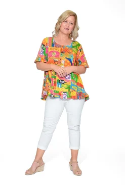 Orientique Angie Organic Cotton Flutter Sleeve Top in- Organic Cotton Clothing