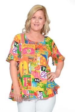 Orientique Angie Organic Cotton Flutter Sleeve Top in- Organic Cotton Clothing