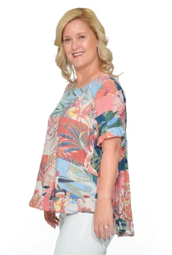 Orientique Angie Organic Cotton Flutter Sleeve Top in- Cotton Tops | Short Sleeve Tops