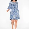 One Summer Ashlee Rayon Sleeved Shift Dress in- Long Sleeved Dresses | Above Knee Dresses