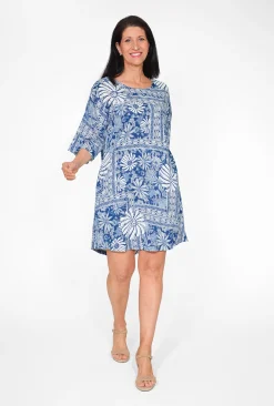 One Summer Ashlee Rayon Sleeved Shift Dress in- Long Sleeved Dresses | Above Knee Dresses