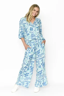 One Summer Avril Rayon Shirt & Pant Set in-Women Womens Pants