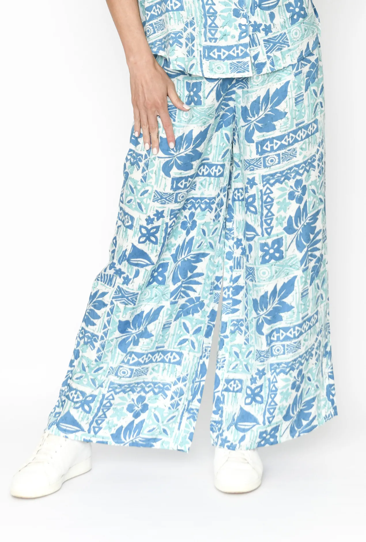 One Summer Avril Rayon Shirt & Pant Set in-Women Womens Pants