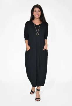 Cotton Village Betty Elbow Sleeve Midi Dress in- Cotton Dresses | Midi Dresses