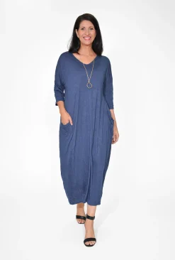 Cotton Village Betty Elbow Sleeve Midi Dress in- Cotton Dresses | Midi Dresses