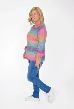 Willow Tree Britannia Ombre Rainbow Jumper- Cardigans & Jumpers | Knitwear Tops