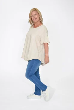 Willow Tree Brooklyn Frill Sleeve Button Back Top in- Short Sleeve Tops | Sleeved Dress