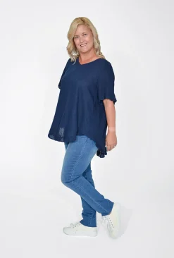 Willow Tree Brooklyn Frill Sleeve Button Back Top in- Short Sleeve Tops | Sleeved Dress