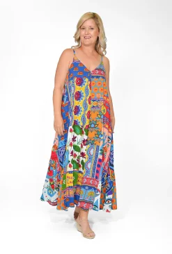 Orientique Buffy Rayon Sleeveless Midi Dress in- Sleeveless Dresses | Maxi Dresses