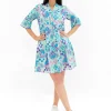 One Summer Carlie Cotton 3/4 Sleeve Tiered Dress in- Cotton Dresses | Above Knee Dresses
