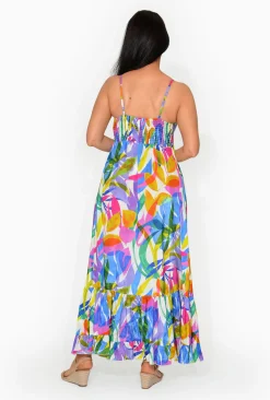 Escape Cassandra Rayon Sleevless Maxi Dress in Multicolour- Sleeveless Dresses | Maxi Dresses