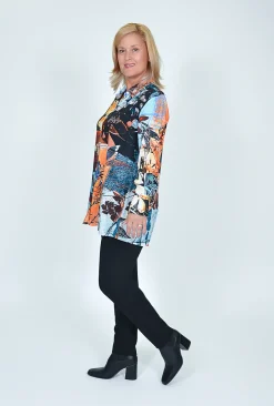 Orientique Charlie Casual Long Sleeve Shirt in Autumn Wonder- Long Sleeved Tops