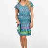 One Summer Chloe Crepe Rayon Swing Dress in- Above Knee Dresses | Short Sleeved Dresses