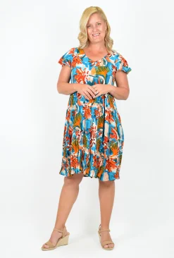 One Summer Chloe Crepe Swing Dress in- Above Knee Dresses | Knee Length Dresses