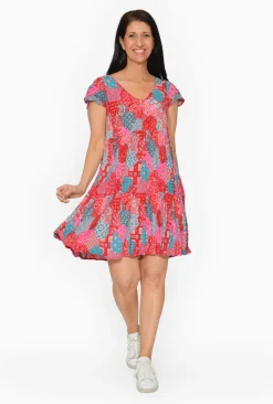 One Summer Chloe Crepe Swing Dress in- Short Sleeved Dresses | Knee Length Dresses