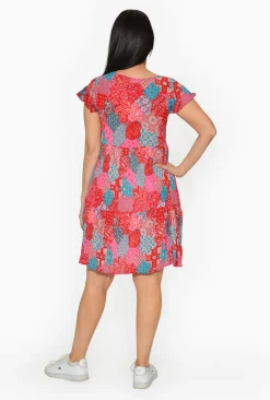One Summer Chloe Crepe Swing Dress in- Short Sleeved Dresses | Knee Length Dresses