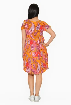 One Summer Chloe Crepe Swing Dress in- Short Sleeved Dresses | Knee Length Dresses