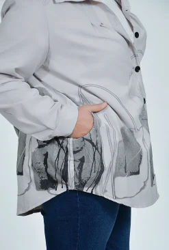 Indigo Designs Christine Lightweight Jacket in Grey- Jackets | Long Sleeved Tops