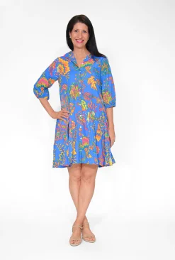 Orientique Coleen Organic Cotton Sleeve Collar Dress in- Cotton Dresses | Above Knee Dresses