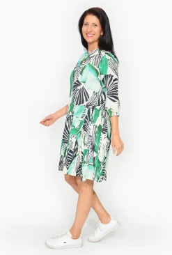 Orientique Coleen Organic Cotton Sleeve Collar Dress in- Cotton Dresses | Above Knee Dresses