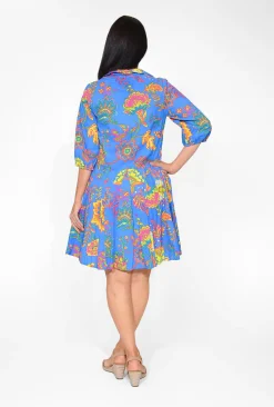 Orientique Coleen Organic Cotton Sleeve Collar Dress in- Cotton Dresses | Above Knee Dresses