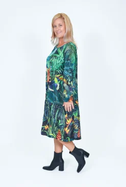 Orientique Devon Long Sleeve Dress in- Long Sleeved Dresses | Knee Length Dresses