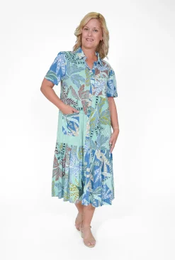 Orientique Edith Organic Cotton Collar Dress in- Short Sleeved Dresses | Organic Cotton Clothing