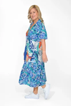 Orientique Edith Organic Cotton Collar Dress in- Short Sleeved Dresses | Organic Cotton Clothing