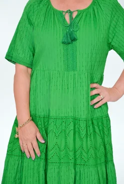 Orientique Emma Organic Cotton Short Sleeve Dress in- Knee Length Dresses | Organic Cotton Clothing