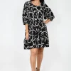 Fira Esme 3/4 sleeve Short Smock Dress- Above Knee Dresses | Short Sleeved Dresses