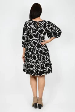 Fira Esme 3/4 sleeve Short Smock Dress- Above Knee Dresses | Short Sleeved Dresses