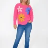 Charlotte The Label Flora Flower Jumper in Pink- Cardigans & Jumpers | Knitwear Tops