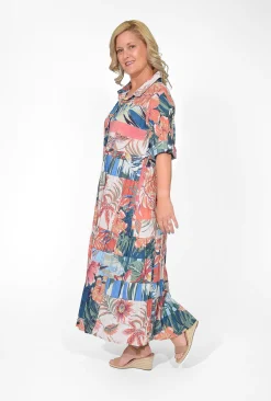 Orientique Francesca Organic Cotton Collar Dress in- Long Sleeved Dresses | Organic Cotton Clothing