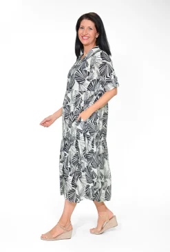 Orientique Francesca Organic Cotton Collar Dress in- Cotton Dresses | Organic Cotton Clothing