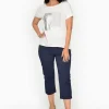 Orientique Freddy Cotton Blend Crew Tee in White- Short Sleeve Tops | Sleeved Dress