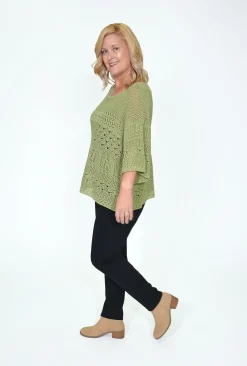 Charlotte The Label Freya Short Sleeve Knit in Sage Green- Knitwear Tops | Short Sleeve Tops
