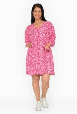 One Summer Genevieve Cotton Boho Dress in- Long Sleeved Dresses | Cotton Dresses