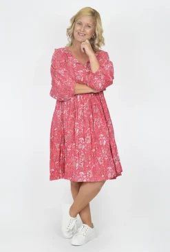 One Summer Genevieve Cotton Dress in- Long Sleeved Dresses | Knee Length Dresses