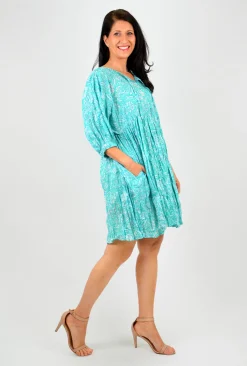One Summer Genevieve Cotton Dress in- Long Sleeved Dresses | Above Knee Dresses
