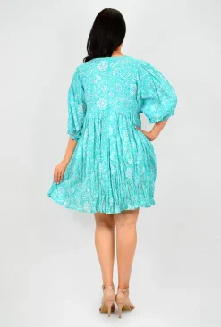 One Summer Genevieve Cotton Dress in- Long Sleeved Dresses | Above Knee Dresses