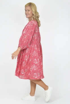 One Summer Genevieve Cotton Dress in- Long Sleeved Dresses | Knee Length Dresses