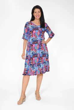 One Summer Harley Rayon Short Sleeve Dress in- Long Sleeved Dresses | Knee Length Dresses