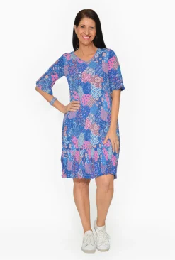 One Summer Harley Rayon Short Sleeve Dress in- Knee Length Dresses | Midi Dresses