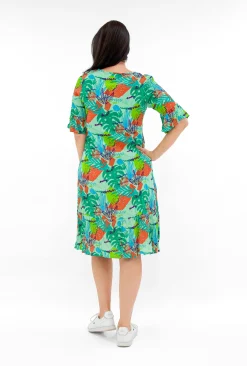 One Summer Harley Rayon Short Sleeve Dress in- Short Sleeved Dresses | Knee Length Dresses