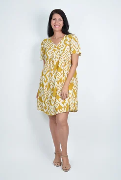 One Summer Harper Short Sleeve Rayon Dress in- Above Knee Dresses | Short Sleeved Dresses