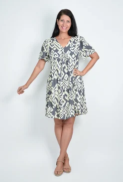 One Summer Harper Short Sleeve Rayon Dress in- Above Knee Dresses | Short Sleeved Dresses