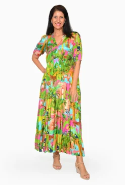 Escape Isha Rayon Peak Maxi Dress in- Maxi Dresses | Long Dresses