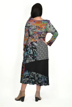 Orientique Izzy Long Sleeve Maxi Dress in Grey- Long Sleeved Dresses | Cotton Dresses